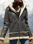 Casual Faux Leather Hooded Jacket