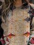 Jersey Geometric Loose Sweatshirt