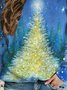 Christmas Trees Pattern Long Sleeve Crew Neck Casual Sweatshirt Xmas Hoodies