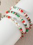 Christmas Flake Beaded Pearl Multilayer Bracelet Christmas Party Jewelry Xmas Jewelry