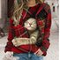 Womens Christmas Cat Crew Neck Sweatshirt