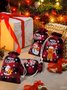 Christmas Canvas Bag Drawstring Storage Bag Candy Gift Bag Xmas Storage Bag