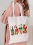 Christmas Fun Snowman Cartoon Pattern Shoulder Bag Christmas Pattern Shopping Bag Holiday Daily Matching Xmas Bag