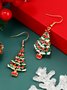Christmas 3D Christmas Tree Cutout Earrings Holiday Party Earrings Xmas Earrings