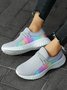 Color Block Mesh Fabric Sneakers