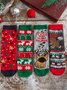 Christmas Cotton Santa Elk Candy Pattern Socks Set Everyday Party Outfits Holiday Gifts Xmas Socks