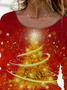 Christmas Printed Long Sleeve T-Shirt Xmas T-shirt
