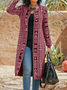 Geometric Vintage Autumn Polyester Micro-Elasticity Loose Best Sell Long sleeve H-Line Overcoat for Women
