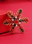Christmas Vintage Distressed Diamond Snowflake Pattern Brooch Holiday Party Decorations