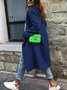 Vintage Plain Long Sleeve Pockets Casual Outwear