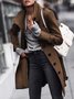 Vintage Long Sleeve Buttoned Plain Casual Overcoat