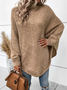 Turtleneck Yarn/Wool Yarn Loose Casual Sweater