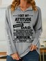 I Get My Attitude From Awesome Dad Simple V Neck Sweatshirt