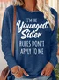 Womens Funny Sister Gift Youngest Sister Casual Top
