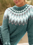 Casual Ethnic  Long sleeve Loose Sweater