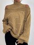 Casual Wool/Knitting Pearl Sweater