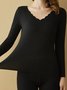 Plush Warm V-Neck Long Sleeve T-Shirt