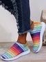 Rainbow Stripe Rhinestone Flyknit Sneakers