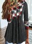 Casual Patchwork Plaid Zipper Jersey Hoodie Sweatshirt