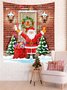 Christmas Tapestry Fireplace Xmas Tree Art For Backdrop Blanket Home Festival Decor In 51x60 Inches Xmas Decoration