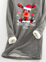 Christmas Crew Neck Fluff/Granular Fleece Fabric T-Shirt tunic Xmas T-shirt