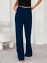 Casual Plain Autumn Lightweight Micro-Elasticity Daily Jersey Mid Waist Regular Size Casual Pants for Women