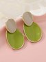 Simple Green Geometric Earrings Daily Matching Clothes Jewelry