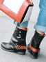 Vintage Plush Warm Chunky Heel Boots