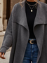 Plain Loose Shawl Collar Casual Sweater Coat