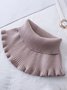 Daily Casual Solid Color Cashmere Knit Neck Sleeve Turtleneck Scarf