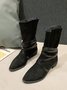 Vintage Faux Suede Wrap-Accent Boots