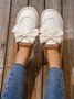 Womens's Quilted Bow Decor Thermal Lined Loafers