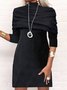 Party Loose Jersey Half Turtleneck Tunic Dress