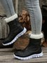 Geometric Embossed Zip Front Furry Lined Snow Boots