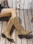 Vintage Cuffed Pointed Toe Chunky Heel Booties