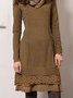 Long Sleeve Cotton-Blend Knitting Dress