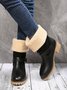 Plus Size Buckle Decor Thermal Lined Split Joint Snow Boots