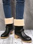 Plus Size Buckle Decor Thermal Lined Split Joint Snow Boots