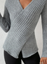 Casual Yarn/Wool Yarn Regular Fit Plain Sweater