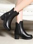 Metal Plush Warm Chunky Heel Booties