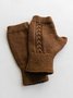 Casual Twist Pattern Thickened Half Finger Gloves Autumn Winter Warm Accessories