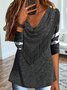 Casual Long sleeve V neck Loose Top