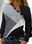 Loose Casual Long sleeve V neck T-Shirt