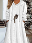 Hoodie Fluff/Granular Fleece Fabric Casual Loose Dress