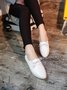 Solid Casual Simple Commuter Lace Up Flat Shoes