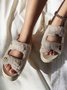 Warm Lamb Cashmere Thick Soled Winter Sandals