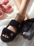 Warm Lamb Cashmere Thick Soled Winter Sandals
