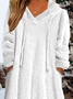 Loose Fluff/Granular Fleece Fabric Hoodie Casual Dress