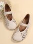 Round Toe Low Heel Woven Comfortable Mary Jane Shoes
