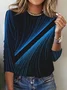 Contrast gradient lightning loose top T-shirt